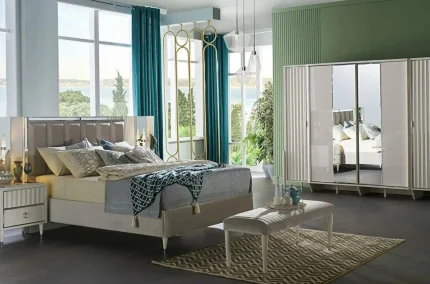 Pat luminos Gravita Ivory în dormitor