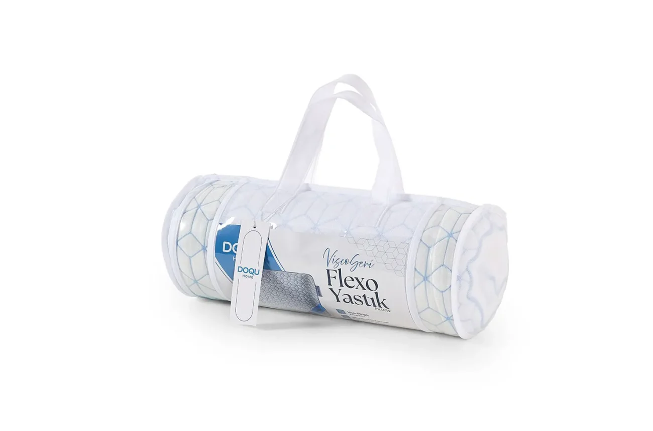 Perna ortopedica Flexo Visco rulata compact in geanta de transport cu fermoar si maner